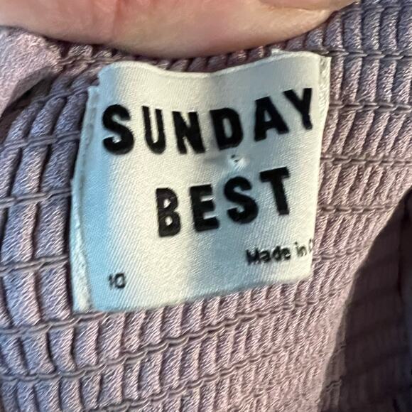 NWT Aritzia Sunday Best Flirt Ruffle Dress Women's Size 10 Hazy Lilac Viscose - Picture 9 of 9